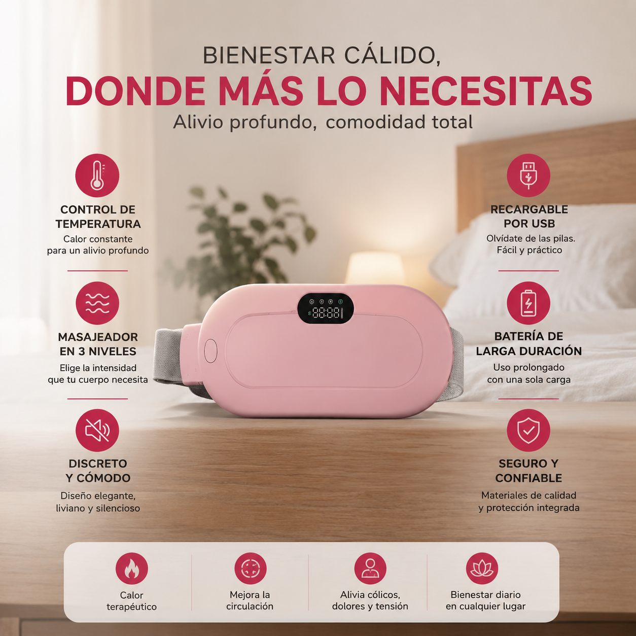 ThermaRelief™ — Calor Inteligente, Masaje Vibrante & Alivio Instantáneo del Dolor