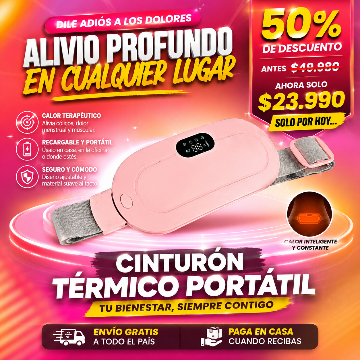 ThermaRelief™ — Calor Inteligente, Masaje Vibrante & Alivio Instantáneo del Dolor