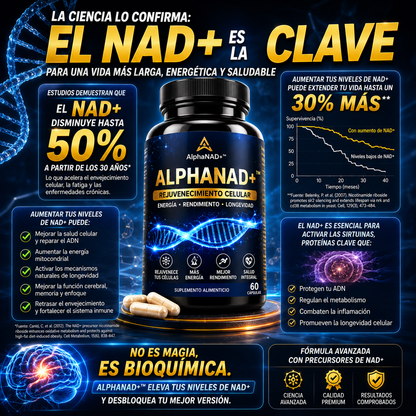 AlphaNAD+™ - Rejuvenecimiento Celular, Energía y Rendimiento Superior
